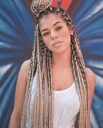 A half updo with braids is a beautiful way to begin your morning. Protective Styles White Girl Hairstyles Hair Styles Box Braids Hairstyles Braided Hairstyles