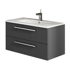 Une nouvelle gamme meuble de salle de bain cocon 80 cm en couleur blanc est compose de: Meuble De Salle De Bain Suspendu Cordoba 80 Cm Anthracite Mat Confort Et Loisirs