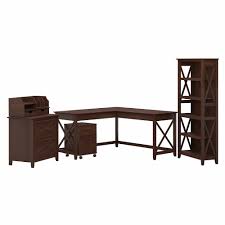 Bring style into the home office with the bush furniture broadview computer desk with 2 drawer pedestal and organizer in pure white. Bush Furniture Key West 60w L Shaped Desk With File Cabinets
