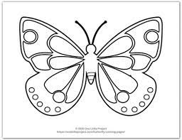 These coloring pages depict the butterflies in various shapes and sizes; Butterfly Coloring Pages Free Printable Butterflies One Little Project