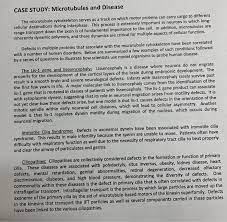 Solved Case Study Microtubules And Disease The Microtubu Chegg Com