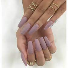 Matte Cool Tone Mauve Long Coffin Nails Elegant Nail Nailart Coffin Nails Long Mauve Nails Long Nails