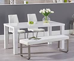 With sumptuous velvet upholstery and gold legs swell is a definite crowd pleaser. Atlanta 160cm White High Gloss Dining Table With Cavello Chairs And Atlanta White Bench