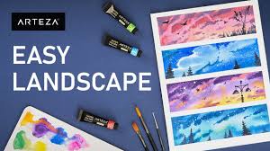 8 Watercolor Landscapes For Beginners Arteza See more ideas about watercolor sunset, art painting, canvas painting. 8 watercolor landscapes for beginners