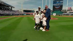 Terrance Gore's family throws out first pitch