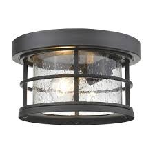 Flush mount outdoor light fixtures that are as functional and decorative as you. 1 Light Outdoor Flush Mount With Clear Seedy Glass Ceiling Light Black Aurora Lighting Target