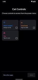 That should then show you a 'cat controls' option, and if you tap on that you'll be able to access a 'water bubbler', a 'food bowl', and a 'toy'. How To Unlock Android 11 S Easter Egg Cat Game Android Gadget Hacks Phoneweek