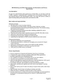 This position is responsible for…. Mei Marketing And Office Administrator Job Description And Person Specification Job Description