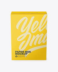 Download Matte Paper Box Mockup Front View In Box Mockups On Yellow Images Object Mockups