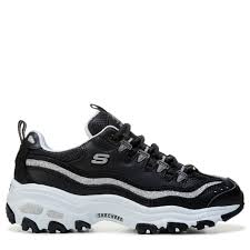 Black And Silver Shoes Women S D Lites Now And Then Memory Foam Sneaker Skechers Women Sketchers Shoes Skechers