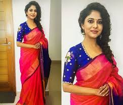 Top 15 simple hairstyles for saree with photos 1 sleek straight middle parted open hair for saree. Dress Short Hair Modern Hairstyle For Saree Novocom Top