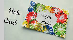 Making a giant greeting card is easy! Handmade Holi Card For Kids Happy Holi 2018 Simple Holi Greeting Card Colourful Holi Card Making Youtube