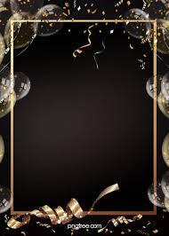 Black And Gold Balloon Border Design Extravagancia Balloon Background Party Background Transparent Balloons