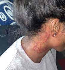 Red Girl Butterfly Neck Tattoo Butterfly Neck Tattoo Henna Neck Red Neck Tattoos