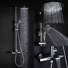 Regendusche Set Thermostat Aufputz Modern Mit Kopfbrause In Chrom Regendusche Dusche Wasserhahn