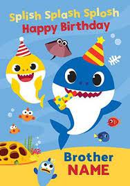 Baby Shark Brother Personalised Birthday Card Funky Pigeon