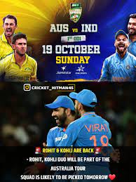 Rohit Sharma and Virat Kohli Set to Make Comeback in India's ODI Squad