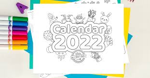 free printable calendar for kids 2022