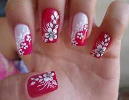 Manicure facil y rapido de hacer , 1 solo tono de base unas pequeñas lineas y unas incrustaciones. Resultado De Imagen Para Pedicure Disenos Floral Nail Art Floral Nails Flower Nails