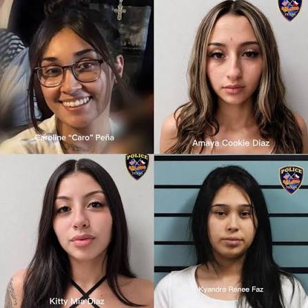 New court documents reveal what police say was caught on camera before  32-year-old Caroline Peña was fatally stabbed. Three women face murder  charges.