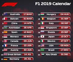 Jun 25, 2021 · nuevo cambio en el calendario de la fórmula 1: Calendario Formula 1 2019 Horarios