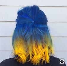 Blue And Yellow Hair Bright Hair Dyed Hair Pretty Hair Color