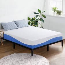 King to cal king transition. Amazon Com Olee Sleep 10 Inch Gel Infused Layer Top Memory Foam Mattress Cal King Blue Furniture Decor