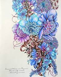 367 likes 94 comments うるる ururu222 on instagram 今回は ブルーにちょっぴり冒険して 葉っぱを茶色にしてみました この作品は akk color pencil art flower drawing art journal techniques