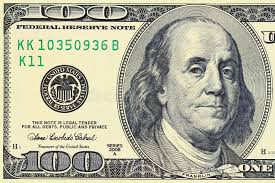 Money, Money. 100 US Dollars, Franklin Portrait Stock Photo