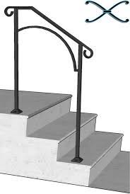 This handrail is constructed with real wrought iron, not aluminum. Iron X Handrail Arch 2 Railing Rail Fits 2 Or 3 Step Ebay Outdoor Stair Railing Porch Handrails Handrail