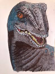 Blue, blue the dinosaur, jurassic world, jurassic park, raptor. Watched Jurassic World Last Night So Decided To Draw Blue Drawing