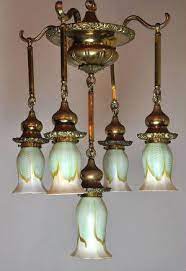 Original Quezal Fixture The Quezal Art Glass And Decorating Company Was Antique Lighting Art Deco Lamps Lights