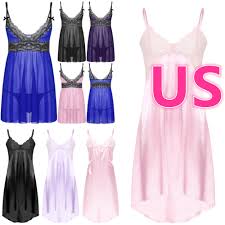 US Mens Lace Sissy Lingerie Dress Crossdresser Nightwear Pajamas with  G-String | eBay