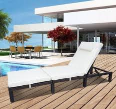 Outsunny Garden Outdoor Rattan Furniture Patio Sun Lounger Recliner Reclining Chair Bed Fire Resistan Lounge Chair Outdoor Rattan Outdoor Furniture Sun Lounger