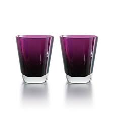 Coffret 2 Gobelets Mosaique Violet Baccarat Vessiere Verre Cristal Baccarat Collection De Verre