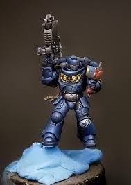 Primaris Ultramarine All Nmm He Is Part Of A Larger Diorama Minipainting Warhammer 40k Miniatures Warhammer Models Warhammer