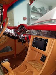 55 Belair Custom Interior By Larry Mascari Trickstitchcoachworks Car Console Custom Car Interior Chevy Hot Rod