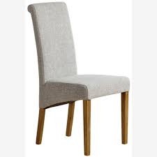 Scroll Back Plain Grey Fabric Dining Chair With Solid Oak Legs Fabric Dining Chairs Grey Fabric Chair Chair Fabric