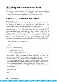 Surat pribadi berisi unsur tanggal surat, alamat surat, pembuka surat, pendahuluan, isi, dan penutup surat, serta nama pengirim surat atau juga tanda dalam surat dinas, kata sapaan haruslah baku, contohnya: Bahasa Indonesia Kelas 7 Pages 251 300 Flip Pdf Download Fliphtml5