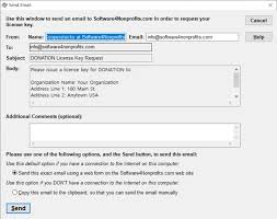 License Information Sending Emails From The Program
