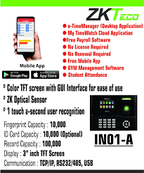 In01 A Is An Innovative Biometric Fingerprint Reader For Time Attendance And Access Control Say Good Security Solutions Gym Management Software Access Control