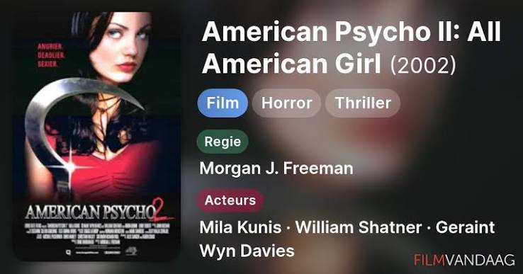 American Psycho II: All American Girl (film, 2002) - FilmVandaag.nl
