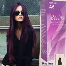Purple hair color suggestion #3: Berina A6 Purple Violet Permanent Hair Dye Color Cream Unisex Fashion Classic Shopee Malaysia