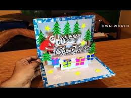 Avoid gluing the top of the tab or the image won't pop out properly. 3d Christmas Pop Up Card How To Make A 3d Pop Up Christmas Greeting Card Diy Tutorial Youtu Greeting Cards Diy Pop Up Christmas Cards Pop Up Greeting Cards