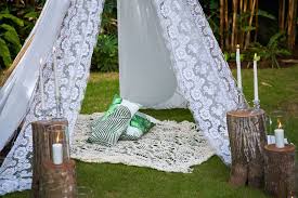 Dinner Set Up On The Grass