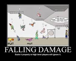 Fall damage is taken when a character is forced to drop off of something, or otherwise in a somewhat of a tumble. Maximum Fall Damage 5e