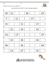 As they finish this worksheet, they will be able to recognize the missing number from 1 to 50. Counting By 2s Worksheets