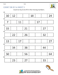 Each page requires your child to fill in the missing numbers. Counting By 2s Worksheets