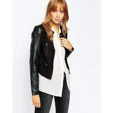 Vila Premium Real Leather And Suede Biker Jacket Suede Biker Jacket Suede Biker Collarless Leather Jacket
