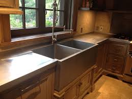 zinc sink and countertop farmhouse